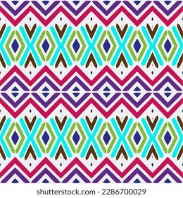 Rainbow ikat vector ~ seamless background.Tribal design for fashion,carpet, background, batik, wallpaper, clothing, wrapping, skirt.