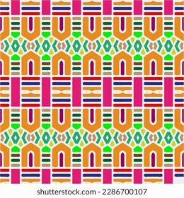 Rainbow ikat vector ~ seamless background.Tribal design for fashion,carpet, background, batik, wallpaper, clothing, wrapping, skirt.