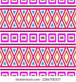 Rainbow ikat vector ~ seamless background.Tribal design for fashion,carpet, background, batik, wallpaper, clothing, wrapping, skirt.