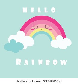 rainbow illistration artwork for kids tee