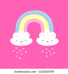 rainbow illustration baby 