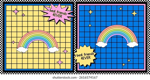 rainbow Illustration Design Cartoon Mascot 80s 90s Y2k nostalgic Retro