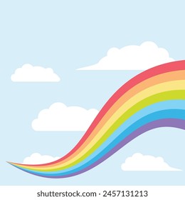 Rainbow illustration flat design template