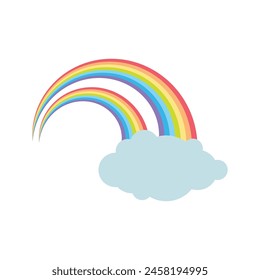 Rainbow illustration flat design template