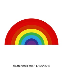 rainbow illustration in flat style. rainbow icon in flat style.