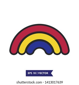 rainbow illustration icon vector symbol, eps 10, logo template