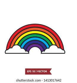 rainbow illustration icon vector symbol, eps 10, logo template