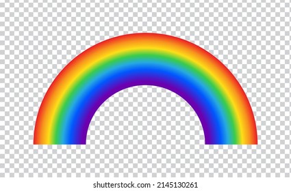 Ilustración del arcoiris sobre el fondo. Diseño y concepto abstracto del espectro brillante del arcoiris, aislado de símbolos. Vector. Luces azules, rojas, naranjas, amarillas y verdes de forma arco iris sobre el cielo. EPS10.