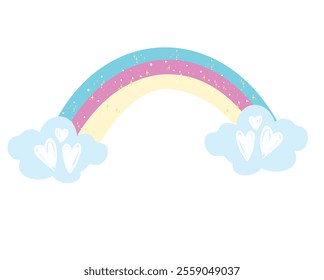 rainbow illustration vector hand drawn 