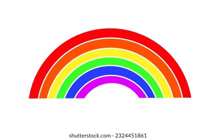 rainbow illustration vector on white background.rainbow icon