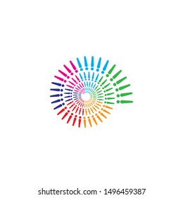rainbow ilustration logo vector template