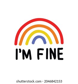 rainbow im fine doodle icon, vector illustration