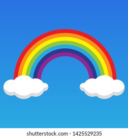 Rainbow images floating on the sky and clouds.