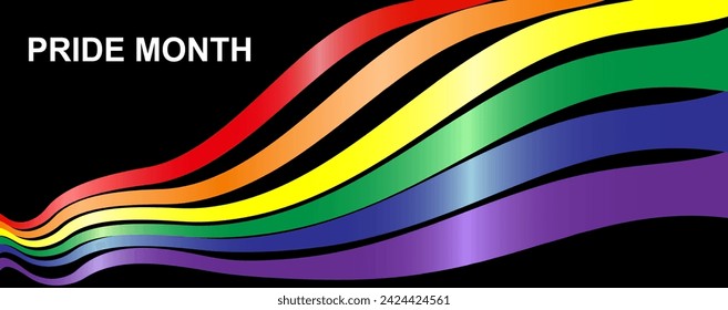 Rainbow. Imitation of watercolor. Bright vector illustration.Red, orange, yellow, green, blue, purple textured stripes. Gay pride LGBT flag.