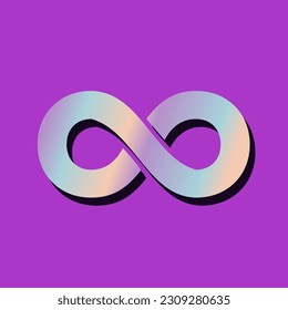 Ilustración de la marca Infinity Rainbow, fondo púrpura