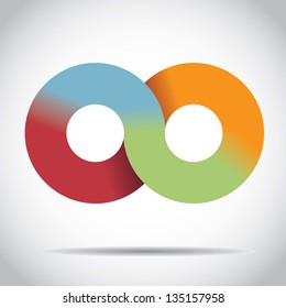 Rainbow Infinity Symbol. EPS 8 Vector, Grouped For Easy Editing. No Open Shapes Or Paths.