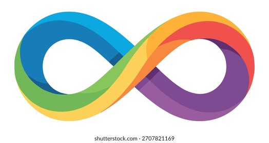 Símbolo Rainbow infinity em estilo vetorial com cores vibrantes