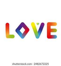 Rainbow inscription love freedom to feelings