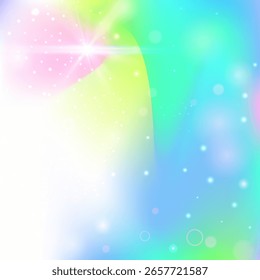 Convite Arco-Íris. Padrão Mágico Rosa. Holograma Menina. Universo Iridescente Convidar. Fundo Mágico Roxo. Gradiente Azul Girlish. História da Princesa. Convite do Arco-Íris da Festa.