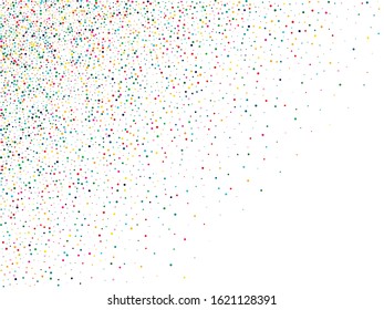 Rainbow Invitation Polka Illustration. Color Decoration Round Wallpaper. Fun Texture. Flying Rainbow Banner.