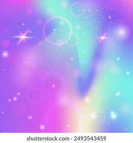 Rainbow Invitation. Purple Girl Gradient. Princess Background. Fairytale Sparkles Effect. Pink Mystical Hologram. Blue Cosmic Pattern. Unicorn Texture. Neon Rainbow Invitation.