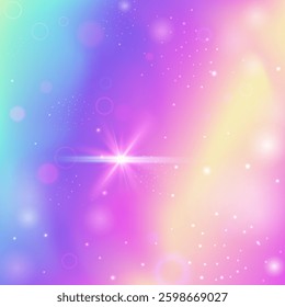 Rainbow Invitation. Purple Girl Pattern. Magic Hologram. Fairytale Sparkles Effect. Pink Colorful Background. Blue Abstract Gradient. Fairy Texture. Dream Rainbow Invitation.