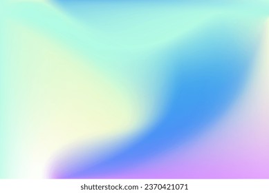 Rainbow-irideszierender, holografischer Farbverlauf-Hintergrund. Traumhafte Fantasie, eindrucksvolle Gradfarbe. Vektorgrafik
