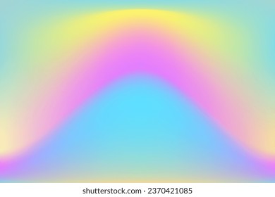 Rainbow iridescent holographic gradient background. Dreamy fantasy unicorn gradation color. Vector illustration