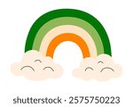Rainbow in Irish flag colors. Festive on St. Patrick