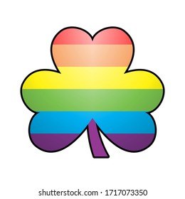 Rainbow, Isolated Clover Emoji Vector