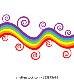 Rainbow isolated on white background.