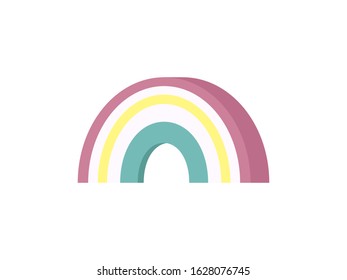 Rainbow isometric in flat style isolated on white background.  Vector illustration