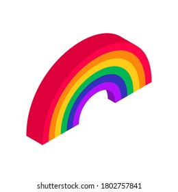 Rainbow isometric icon on white background. LGBT flag. Vector illustration