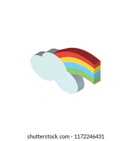Rainbow isometric left top view 3D icon