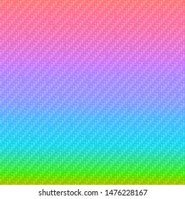 Rainbow jeans pattern. Realistic vector texture with a seamless threads. Fashionable multicolored textile. Sample of iridescent cloth. Trendy spectrum gradient. Detailed background without auto-trace