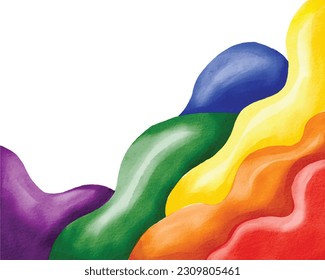 Rainbow jelly watercolor brush background.LGBT  Pride month texture concept. Vector illustration
