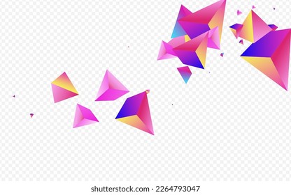Rainbow Jewel Vector Transparent Background. Bright Modern Polyhedron Pattern. Gradient Technology Elements Catalog. Magical Glass Scattered Decoration.