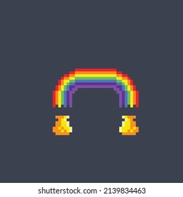 rainbow in the jug with pixel style