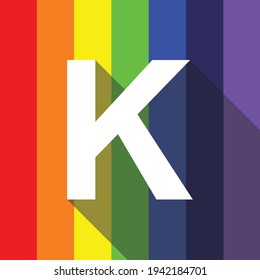 Rainbow 'K' alphabet letter logo icon. Modern line design. EPS 10.