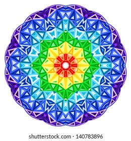 Rainbow kaleidoscope vector vibrant circle