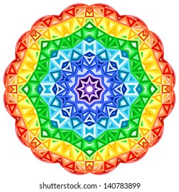 Rainbow kaleidoscope vector vibrant circle