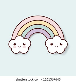 rainbow kawaii clounds