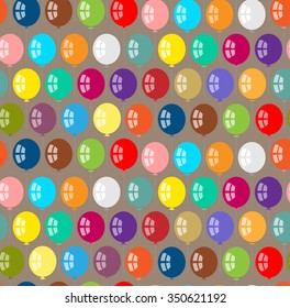 Rainbow kids pattern. Balloons on Birthday party.