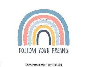 Rainbow Kids Room Follow Your Dreams Stock Vector (Royalty Free ...