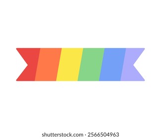 Rainbow label tape. Lgbt, diversity, pride month concepts. Flat decorative vector design isolated illustration.