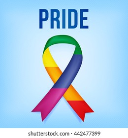 Rainbow lbgt ribbon, memorial Orlando lbgt ribbon, vector illustration