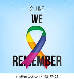 Rainbow lbgt ribbon, memorial Orlando lbgt ribbon, vector illustration