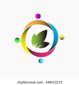 Rainbow leaf logo gradient