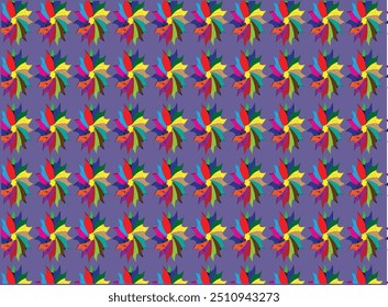 rainbow leaf textile print design