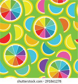 Rainbow lemon seamless background